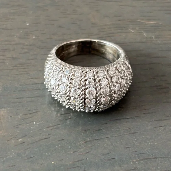 Judith Ripka Cubic Zirconia CZ 925 Sterling Silver Ring size 6 - Picture 6 of 7